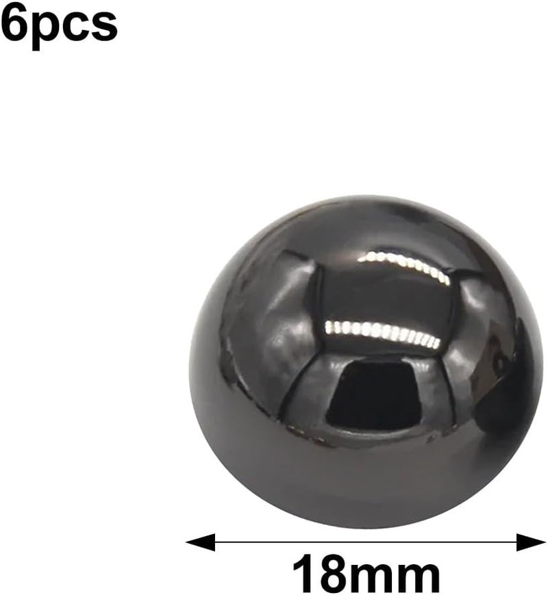 Black 18mm 6PCS Metal Sewing Buttons Half Round Mushroom Buttons for Coats Windbreakers Knit Bags - Image 2